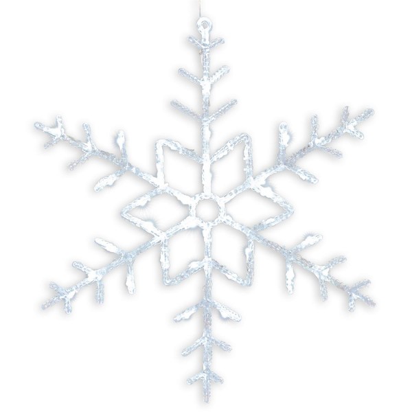 Schneeflocke Acryl 42 LED weiß Ø 55 cm Trafo Timer Weihnachts-Deko Xmas