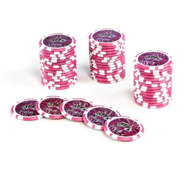 50 Poker-Chips Wert 5000 Laserchip 12g Metallkern OCEAN-CHAMPION-CHIP abgerundet