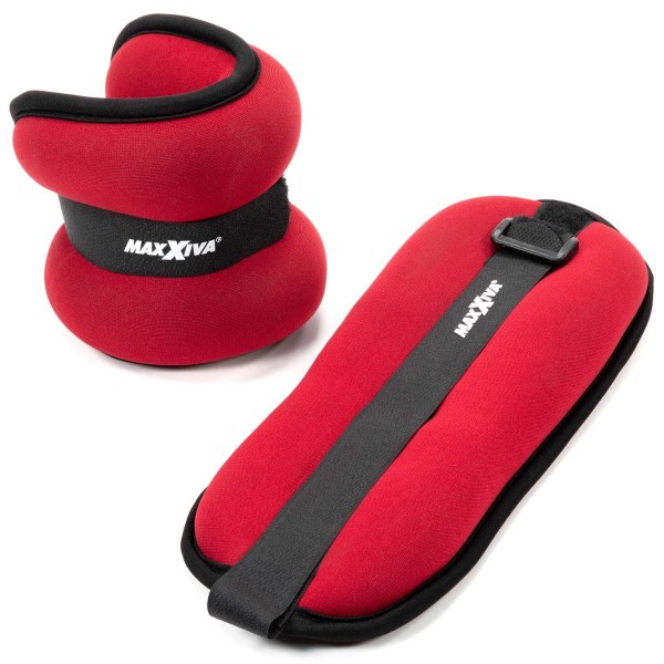 MAXXIVA Laufgewicht Set Rot 2 x 1,5 kg Arme Beine Gewichtsmanschetten