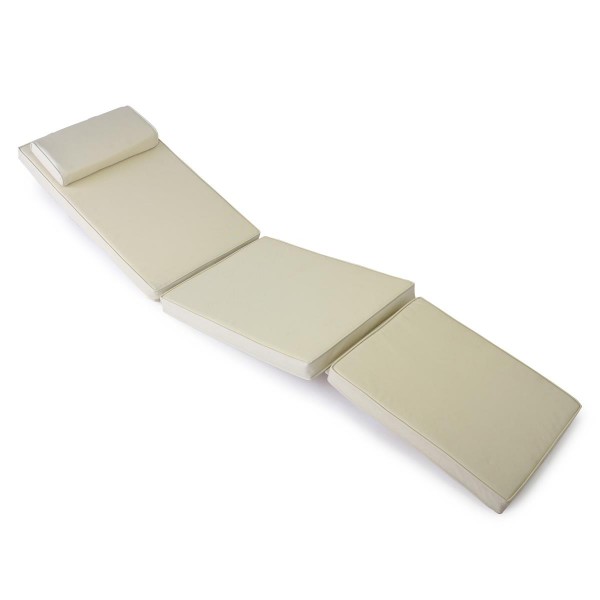 DIVERO Liegenauflage für Deckchair Steamer Liegestuhl-Auflage Polster creme