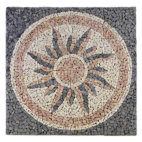 DIVERO Fliesen Rosone Sonne Naturstein Mosaik Marmor 120 x 120 cm