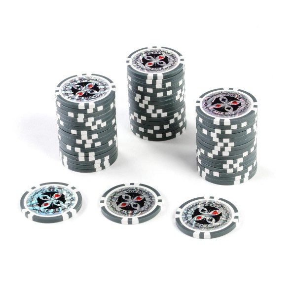 50 Poker-Chips Wert 1 Laserchip 12g Metallkern ergänzend zum Pokerkoffer