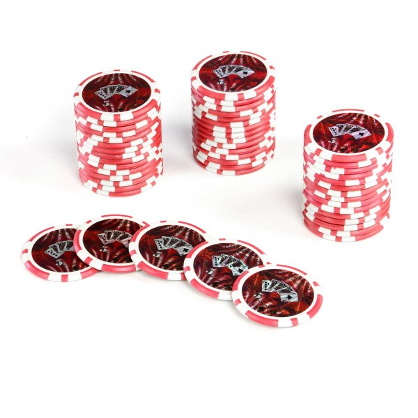 50 Poker-Chips Wert 5 Laserchip 12g Metallkern OCEAN-CHAMPION-CHIP abgerundet