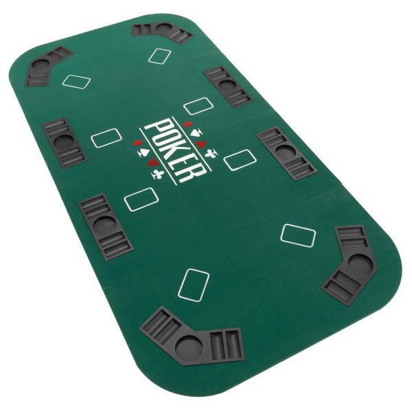 Pokerauflage faltbare Poker-Tischauflage 180 x 90 cm Chiptray und Getränkehalter