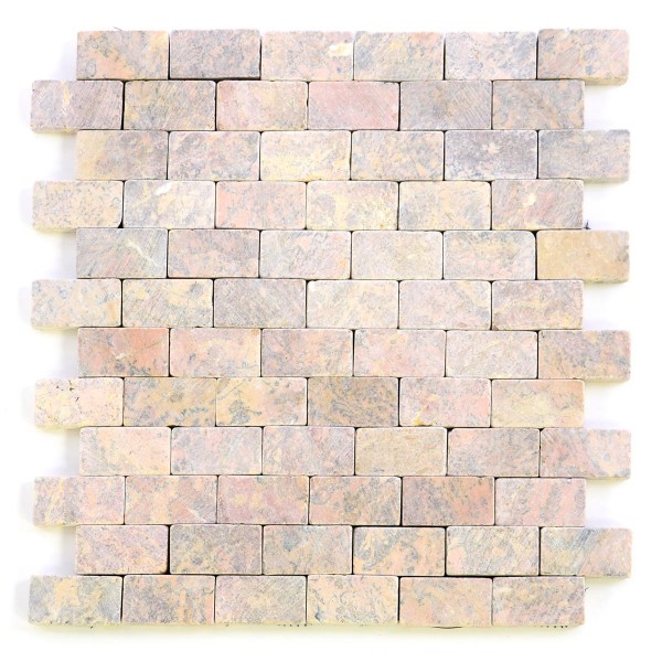 DIVERO 1 Fliesenmatte Stein Mosaik Marmor Wand Boden beige weiß 29x32cm
