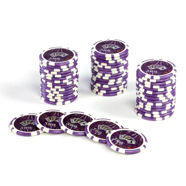 50 Poker-Chips Wert 500 Laserchip 12g Metallkern OCEAN-CHAMPION-CHIP abgerundet