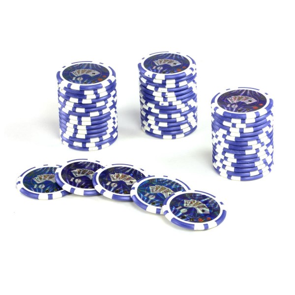 50 Poker-Chips Wert 10 Laserchip 12g Metallkern OCEAN-CHAMPION-CHIP abgerundet