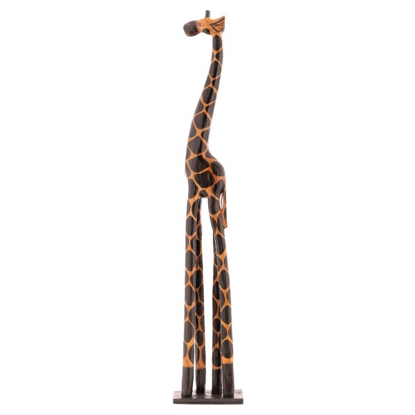 Deko Giraffe Holzfigur Skulptur Afrika Handarbeit Größe 120 cm dunkel