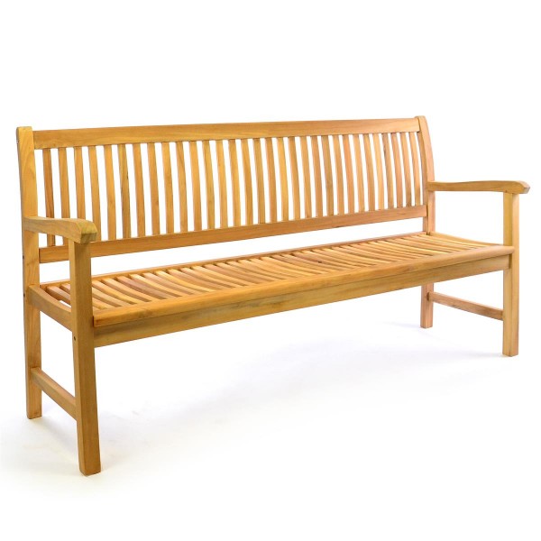 DIVERO 3-Sitzer Gartenbank Parkbank hochwertig Premium Teak Holz natur 180cm