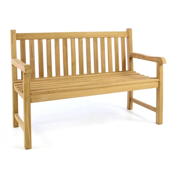 DIVERO 2-Sitzer Gartenbank Parkbank massiv Teak Holz behandelt 130cm