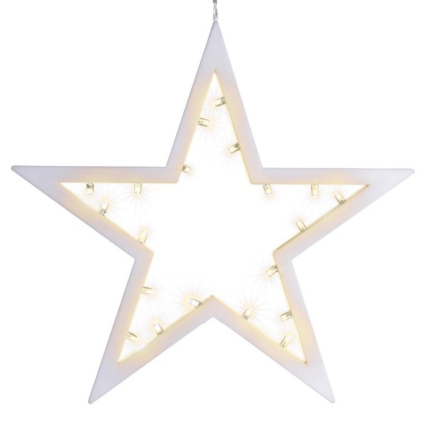 20 LED Dekoleuchte Stern warm weiß Weihnachtsstern Lichterstern Dekostern 25,5cm